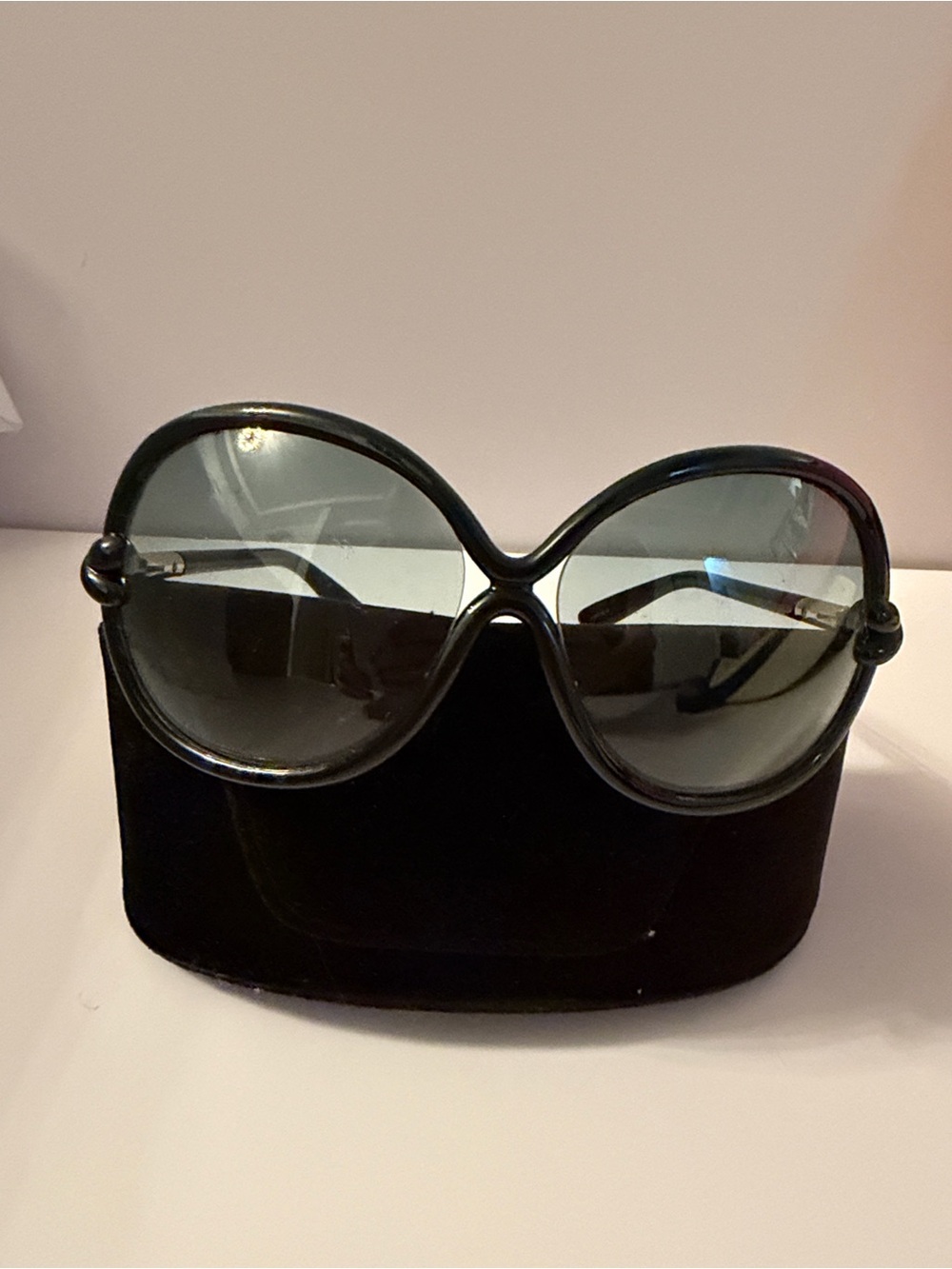 Tom Ford Black Oversized Round Women's Sunglasses
